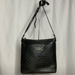 kate spade Black Penn Place Keisha Embossed Leather Crossbody Bag - EUC